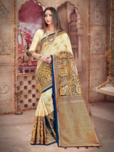 Off White Banarasi Art Silk Woven Saree